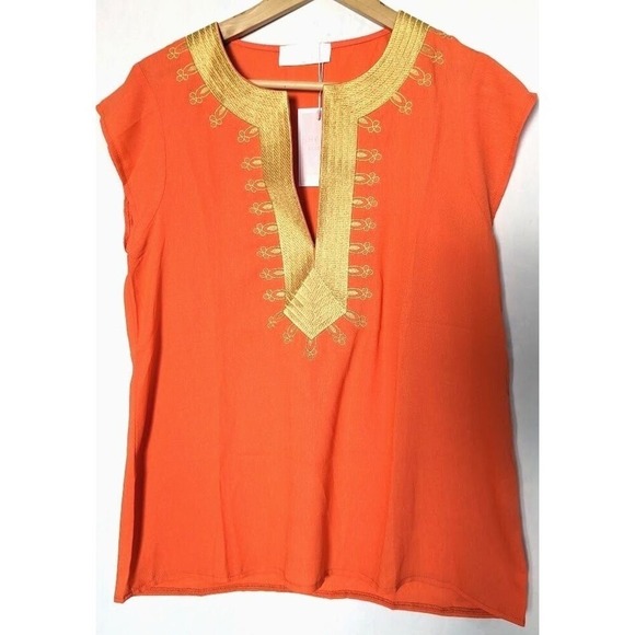 NWT Womens Deep V Neck Size M‎ Short Boutique Sleeve Shreya  Blouse Lq - Picture 6 of 16